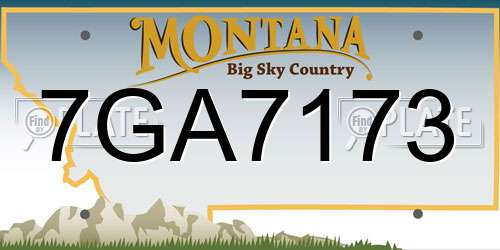 7GA7173 Montana License Plate