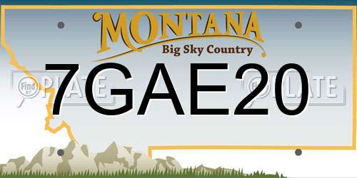 7GAE20 Montana License Plate