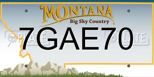 7GAE70 Montana License Plate