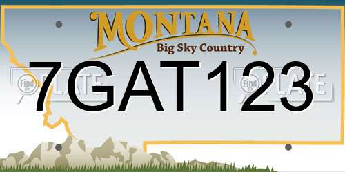 7GAT123 Montana License Plate