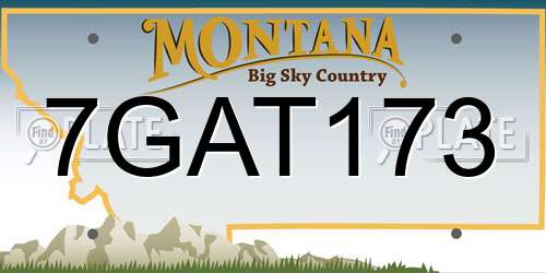 7GAT173 Montana License Plate