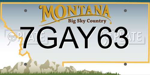 7GAY63 Montana License Plate