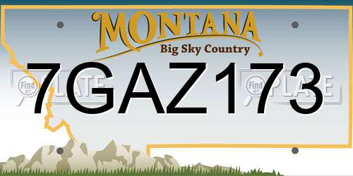 7GAZ173 Montana License Plate