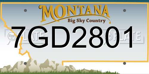 7GD2801 Montana License Plate