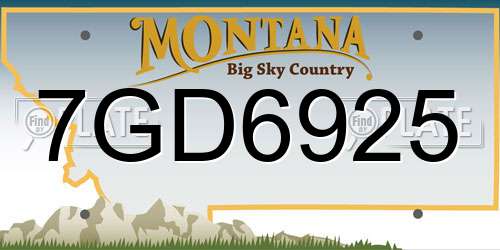 7GD6925 Montana License Plate