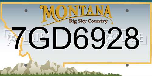 7GD6928 Montana License Plate