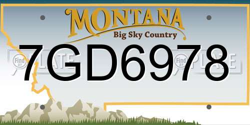 7GD6978 Montana License Plate