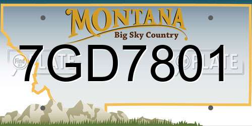 7GD7801 Montana License Plate