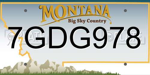 7GDG978 Montana License Plate