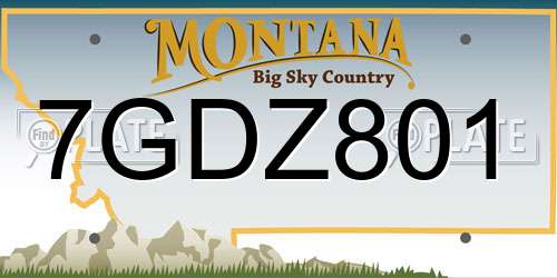 7GDZ801 Montana License Plate