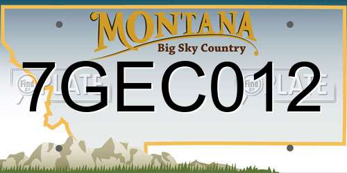 7GEC012 Montana License Plate