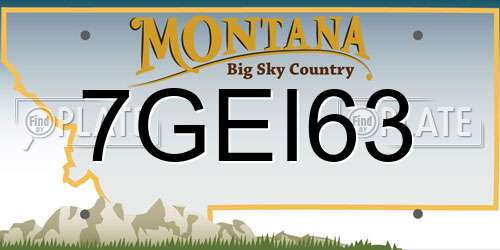 7GEI63 Montana License Plate