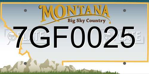 7GF0025 Montana License Plate