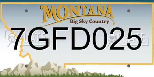 7GFD025 Montana License Plate