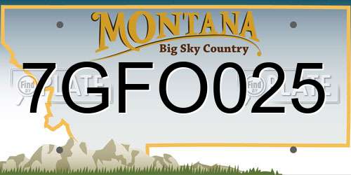 7GFO025 Montana License Plate