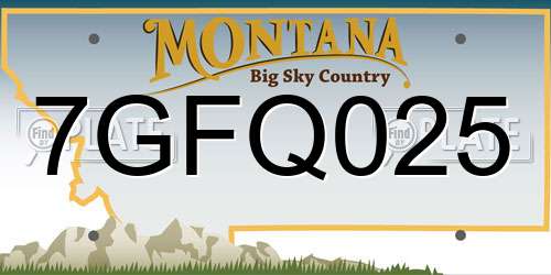 7GFQ025 Montana License Plate