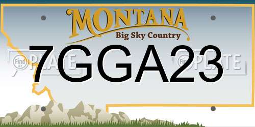 7GGA23 Montana License Plate