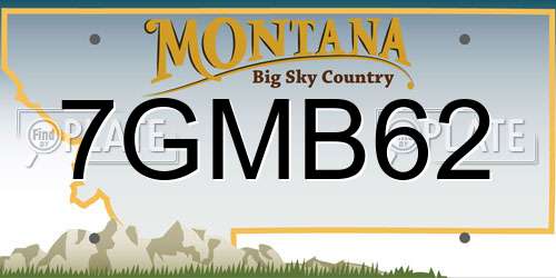 7GMB62 Montana License Plate