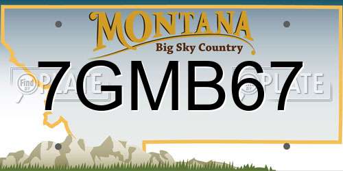 7GMB67 Montana License Plate