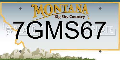 7GMS67 Montana License Plate