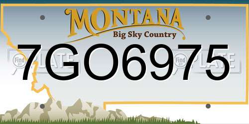 7GO6975 Montana License Plate