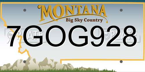 7GOG928 Montana License Plate