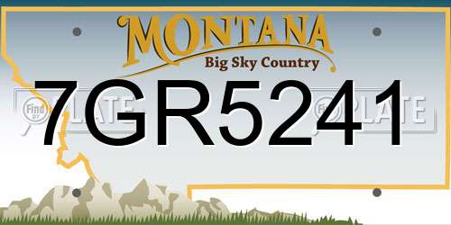 7GR5241 Montana License Plate