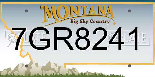 7GR8241 Montana License Plate