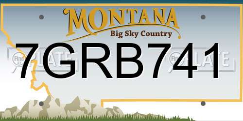 7GRB741 Montana License Plate