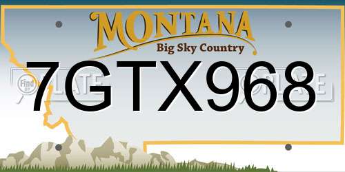 7GTX968 Montana License Plate
