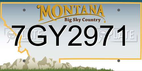 7GY2971 Montana License Plate