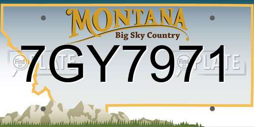 7GY7971 Montana License Plate