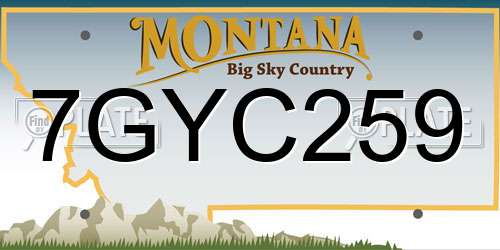 7GYC259 Montana License Plate