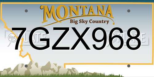 7GZX968 Montana License Plate