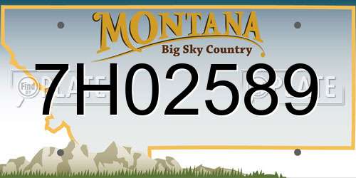 7H02589 Montana License Plate