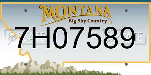 7H07589 Montana License Plate