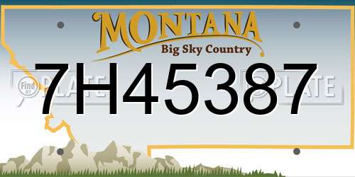 7H45387 Montana License Plate