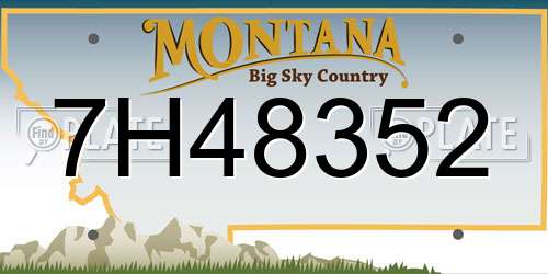 7H48352 Montana License Plate