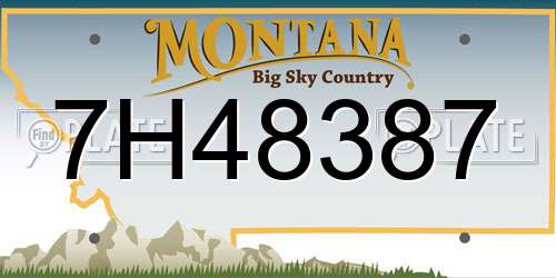 7H48387 Montana License Plate