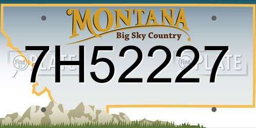 7H52227 Montana License Plate