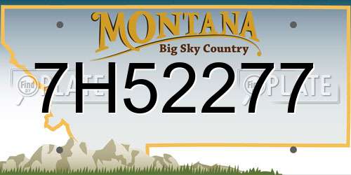 7H52277 Montana License Plate