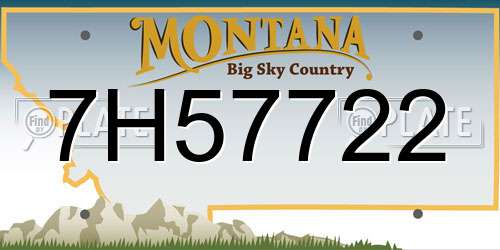 7H57722 Montana License Plate