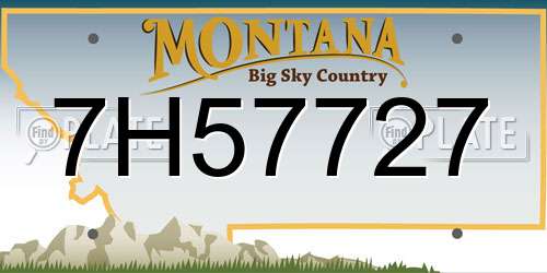 7H57727 Montana License Plate