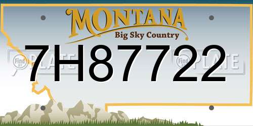 7H87722 Montana License Plate