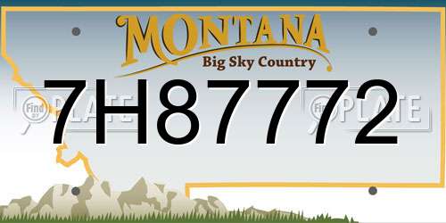 7H87772 Montana License Plate