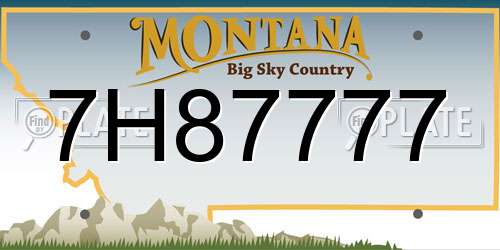 7H87777 Montana License Plate