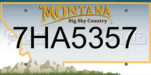 7HA5357 Montana License Plate
