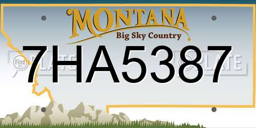 7HA5387 Montana License Plate