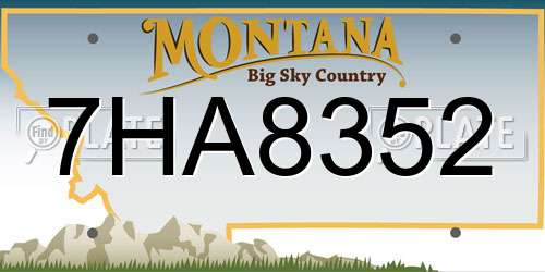 7HA8352 Montana License Plate