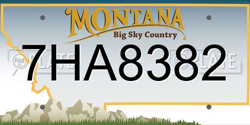 7HA8382 Montana License Plate